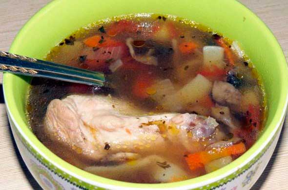 Грибной суп из шампиньонов рецепт с курицей