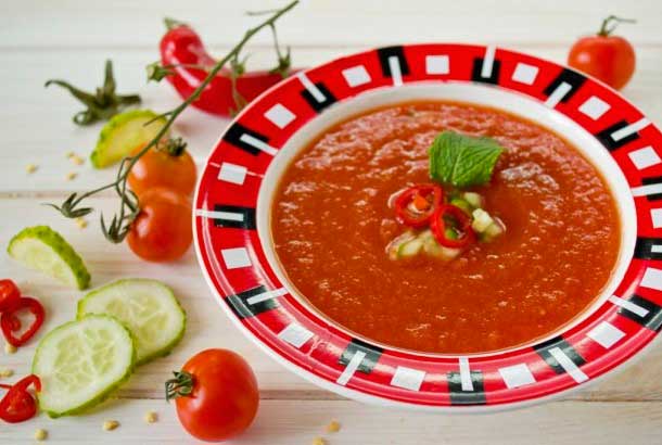 рецепт итальянского холодного супа из помидор