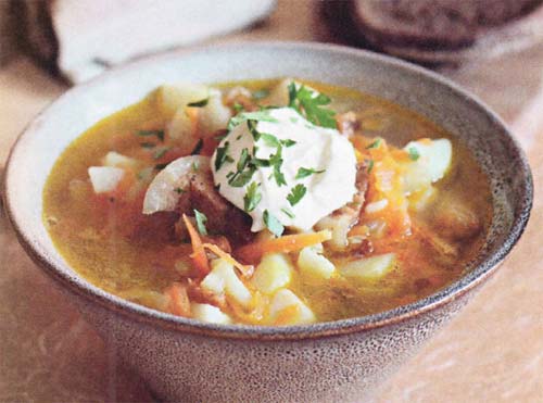 Рецепт картофельного супа со шкварками - фото