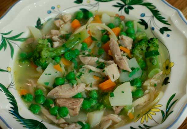 Суп из курицы с овощами