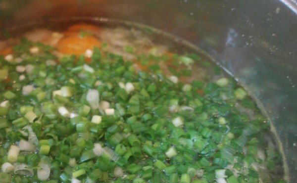 Куриный суп с зеленым луком