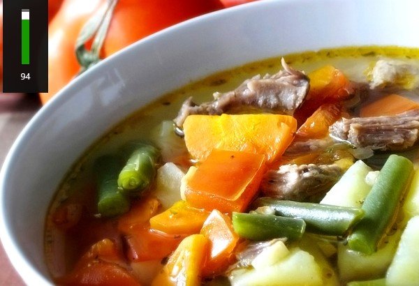 Овощной суп на бульоне из говядины