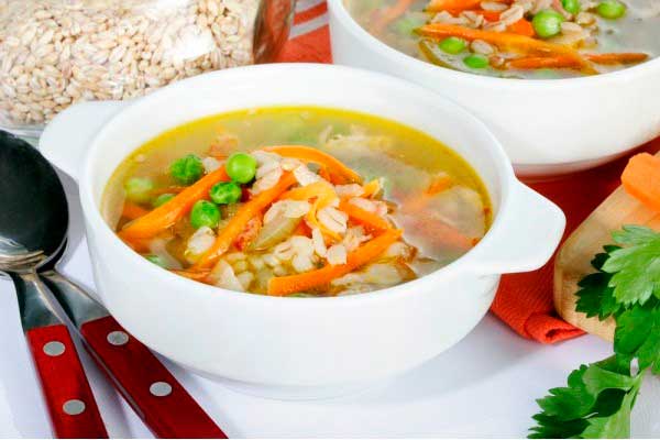 Перловый суп с овощами