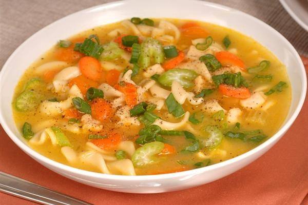 Постный суп с макаронами