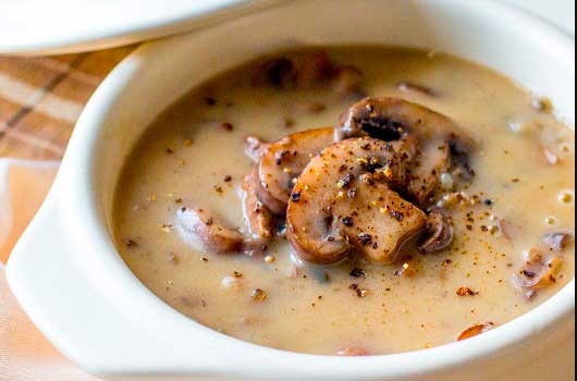 Грибной суп - рецепт из шампиньонов с мясом