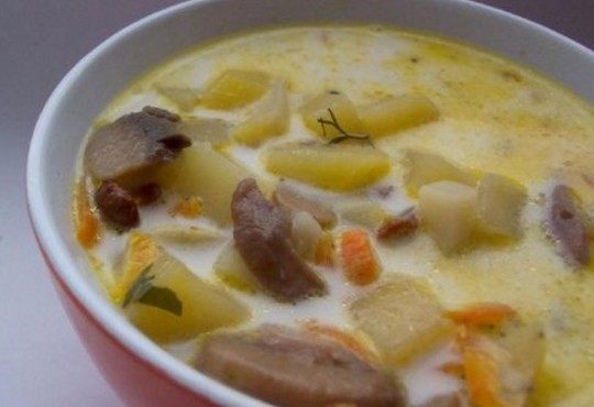 Суп из сушеных грибов с картофелем