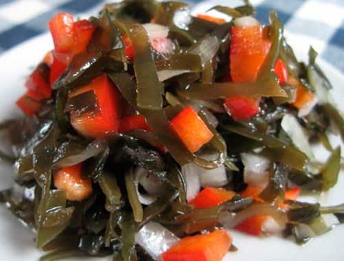 Салат из морской капусты с болгарским перцем с фото