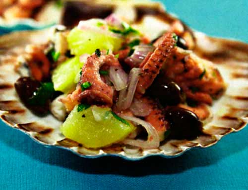 Тёплый салат с осьминогом «Эль пульпо» - фото