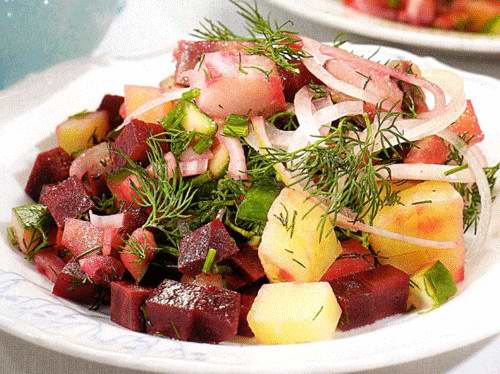 Шведский салат с сельдью - фото