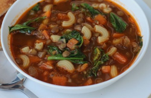 Суп из чечевицы с макаронами - фото