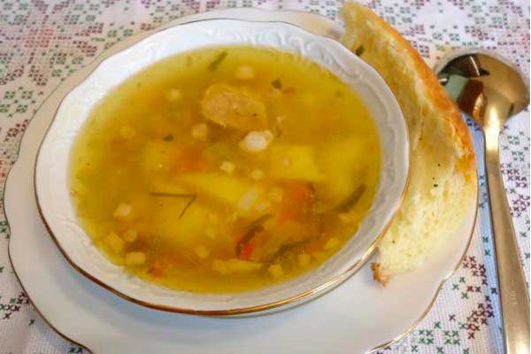 Суп с гречкой и свининой