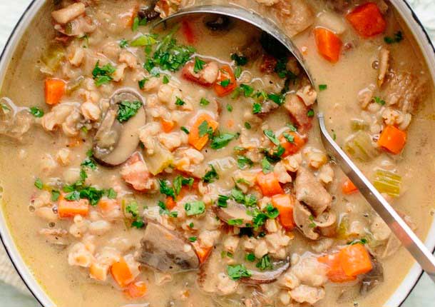 Рецепт супа из сушеных грибов с рисом