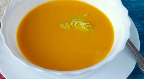 Суп-пюре морковный с имбирем с фото