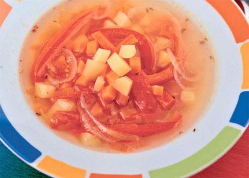 Рецепт супа из печеных овощей - фото
