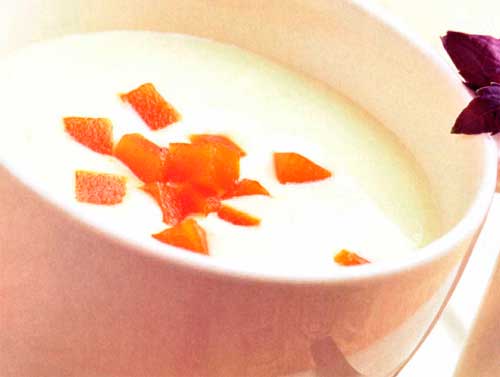Суп пюре из сельдерея с томатным желе с фото