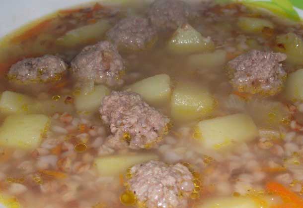 Суп с гречкой и фрикадельками рецепт