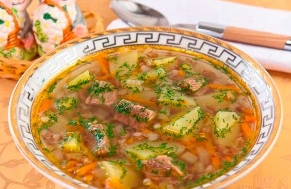 Рецепт супа на говяжьем бульоне с гречкой