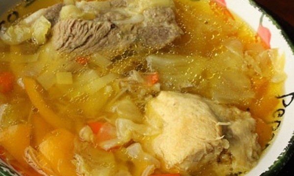 Куриный суп со свининой