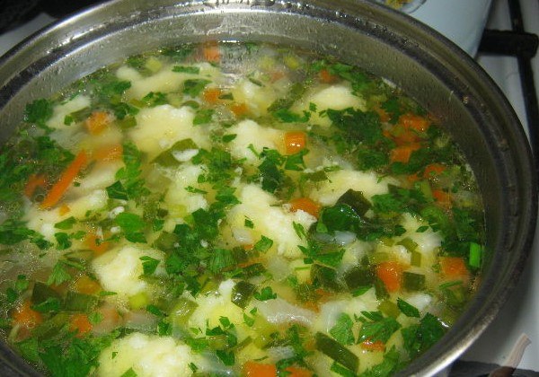 Суп с клецками по-вегетариански