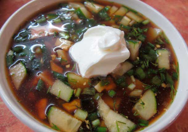Холодный суп из редьки