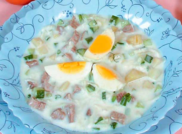 Холодный суп из редьки и картошки на кефире